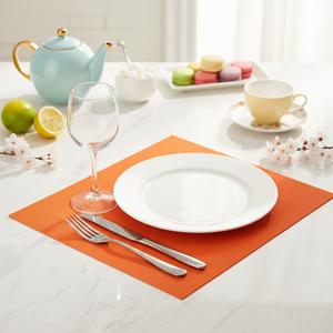 Mantel <span class=keywords><strong>Rectangular</strong></span> de PVC Tejido con Impresión en Caliente de Color Sólido Personalizado para Decoración de Comedor de Restaurante y Hotel - Product Image 1