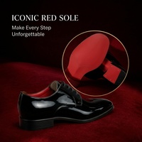 Zapatos Derby de charol negro brillante italianos DL520-1 al por mayor para hombre, zapatos formales con cordones, zapatos de vestir con suela roja para fiestas y negocios.