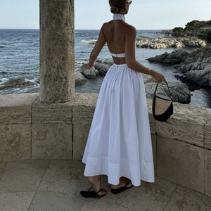 ชุดเซ็ตสองชิ้นคุณภาพสูงสำหรับผู้หญิง เสื้อกล้ามเปิดหลังไม่มีแขนสำหรับฤดูร้อน กระโปรงทรงเอไลน์ยาว ชุดเซ็ตสองชิ้นสำหรับผู้หญิง - Product Image 2