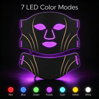 Masque facial LED 7 couleurs en silicone pliable pour le soin de la peau, portable pour usage domestique