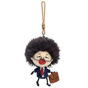 Jolie poupé<span class=keywords><strong>e</strong></span> en peluche bouclé<span class=keywords><strong>e</strong></span>, figurine abstraite et originale, pendentif porte-clés, cadeau d'anniversaire unisexe, polyester, 17,5 cm - Product Image 1
