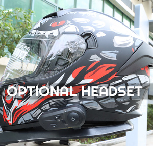 Cascos de <span class=keywords><strong>Moto</strong></span> Todoterreno de Cara Completa <span class=keywords><strong>con</strong></span> Doble Lente, Cascos de Carreras <span class=keywords><strong>con</strong></span> Auriculares <span class=keywords><strong>Bluetooth</strong></span> - Product Image 2