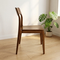Chaise de salle à manger en bois massif nordique, chaise latérale en bois courbée sans accoudoirs avec dossier intégré pour salle à manger et restaurant