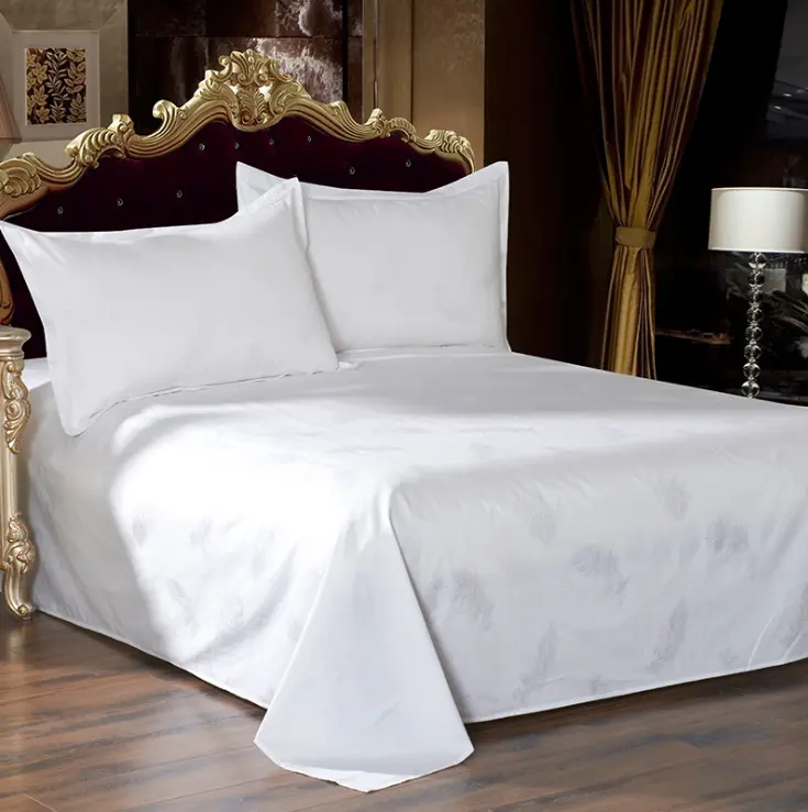 100% coton 120 "de large satin jacquard tissu pour la fabrication de draps de lit d'hôtel Jacquard tissu d'ameublement