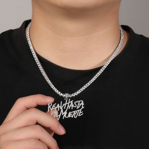 Collar con Colgante de Joyería Hip Hop Real Hasta La Muerte <span class=keywords><strong>Anuel</strong></span> AA Iced Out Circonita Cúbica 5A Chapado en Oro para Hombres y Mujeres - Product Image 6