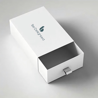 Boîte cadeau rigide en papier recyclé avec logo personnalisé, tiroir coulissant, pour colliers, boucles d'oreilles, bijoux, boîtes à bagues avec éponge, vente en gros