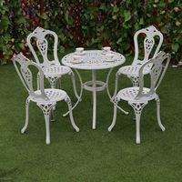 Ensemble de jardin Mobilier d'extérieur en fonte d'aluminium Ensemble de chaises de patio Table de barbecue Foyer en céramique Ensemble de barbecue pour jardin