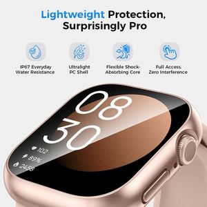 เคสกันน้ำแบบใส 2 in 1 สำหรับ Apple Watch Series SE4 44 มม. 40 มม.  วัสดุ ODM Hard PC Clear Glass ป้องกันหน้าจอและตัวเรือน - Product Image 4
