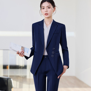 Women's Professional Suit Set Midi Skirt Full Sleeve Elegant Anti-Wrinkle Summer Work Uniform - Product Image 3