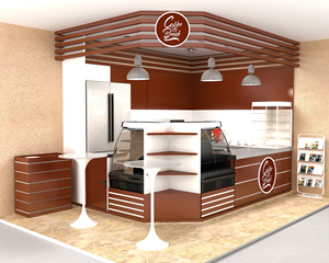 New Cafe Display Cabinet with LED Lighting <strong>Kiosk</strong> Showcase <strong>for</strong> Wooden Coffee Shop Interior Design Store Commercial Furniture - Product Image 1