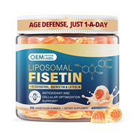 Gummies liquides OEM 200mg de Fisetin Liposomal et Resvératrol avec Trans-Resvératrol, Quercétine, Lutéoline pour le soutien de la longévité et le renouvellement cellulaire