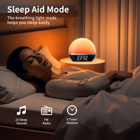 Réveil Lumineux de Qualité Supérieure avec Fonction Snooze, Lumière Colorée, Simulateur d'Aube et Radio