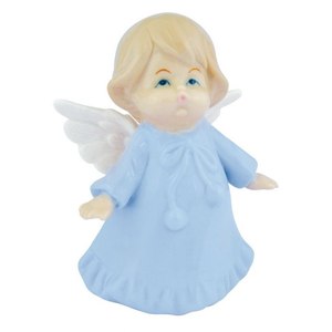 Escultura de Ángel de Cerámica Azul Cielo, 6.5*5.2*9.9 Pulgadas, Diseño de Ángel - Product Image 1
