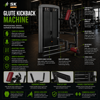 Machine à glute kickback à charge libre SK Commercial, équipement professionnel de renforcement des hanches à genoux avec pile de poids