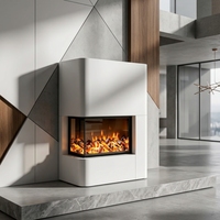 Insert de cheminée linéaire moderne en acier à ventilation directe avec effet de flamme LED, chauffage électrique mural de 40 à 100 pouces pour intérieur