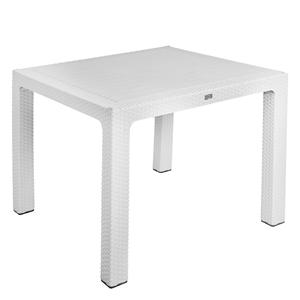 Tavolo da Esterno in Polyrattan 90x90 Bianco, Resistente ed Elegante per Giardino o Patio - Product Image 2