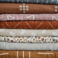 Couverture pour emmailloter bébé, personnalisable, imprimé mignon, 4 couches, 70% bambou, 30% coton biologique, mousseline, bébé
