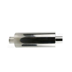Resonador de escape universal de acero inoxidable con silenciador intermedio de tubo recto de 51 mm de entrada/salida y 114 mm de diámetro para coche, de bajo sonido. - Product Image 1