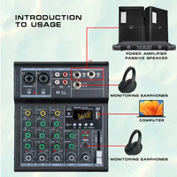 Console de mixage audio numérique mini USB 4 canaux Rayco Professional pour spectacles, cartes son et mixeurs Soundcraftt