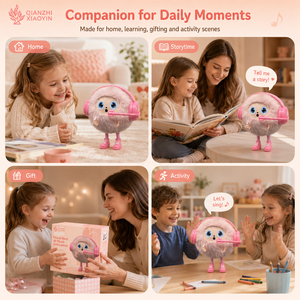 AI Peach Beat Pink Headphone Plush Toy Long Legs Touch Vibration LED Eyes ChatGPT 50+ Idiomas Clonación de Voz Memoria de Larga Duración - Product Image 6