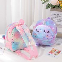 Sac d'école unisexe personnalisable avec personnage mignon, imperméable, grande capacité, fermeture éclair, motif licorne en peluche créatif pour voyage