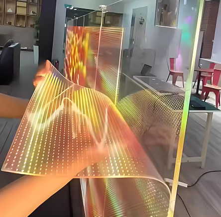 led screen Technology P10 Indoor Flexible Transparent LED Display for Glass Shop Windows/Advertising