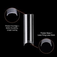 Pointes d'ongles Gelsky C Curve Xxxl en gel souple transparentes carrées