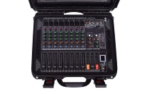 Console de mixage audio-vidéo professionnelle active 350W 8 canaux, boîtier métallique, voix réglable, effets sonores multiples, extérieur