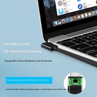 Kabel USB-C ke USB-C 90 Derajat Grosir, USB3.2 20Gbps 100W PD Pengisian Cepat, Tampilan Video 4K60Hz, Kabel Tipe-C Sudut Kanan