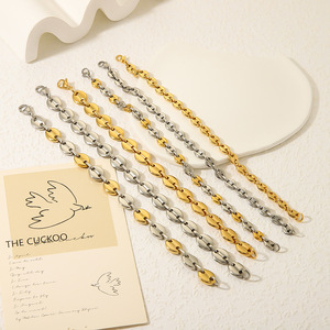Hip Hop in acciaio inox chicchi di caffè <span class=keywords><strong>Marina</strong></span> maglia bracciale per uomini/donne placcato oro 18K impermeabile <span class=keywords><strong>gioielli</strong></span> fatti a mano (BL156) - Product Image 3