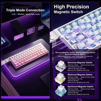Clavier de jeu sans fil AULA MINI60 HE Pro à 61 touches avec interrupteurs magnétiques à effet Hall RGB, clavier mécanique