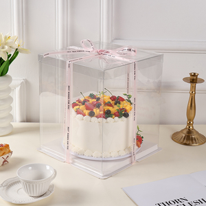 Contenitore Rettangolare Grande Trasparente in Plastica per Dessert e Torte Monouso per Uso Alimentare all'Ingrosso - Product Image 2