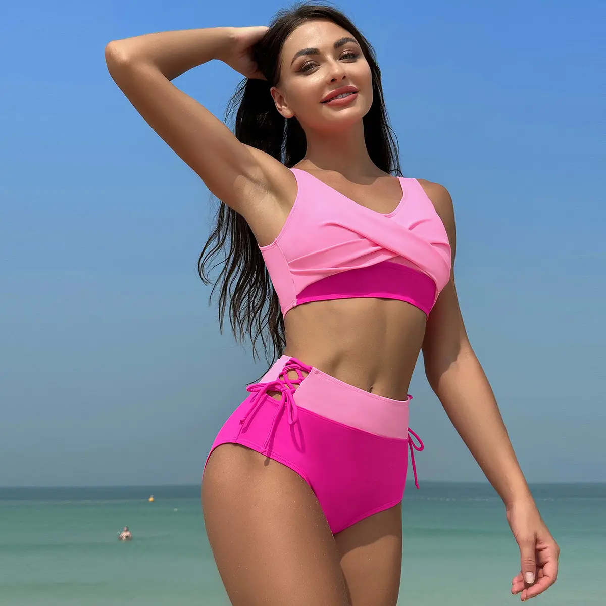 Tùy chỉnh thương hiệu phụ nữ tắm phù hợp với Scoop cổ bơi phụ nữ của quần áo bikini áo tắm Tankini Áo tắm bikini bãi biển mặc bikini