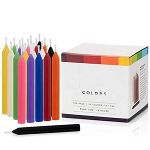 Bougie de long 4 "cadran de diviseur, non parfumée, couleurs assorties, - Product Image 1