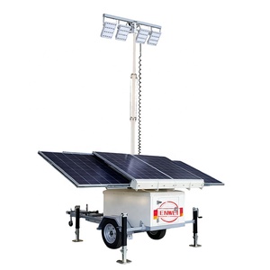 Tour de vidéosurveillance <span class=keywords><strong>solaire</strong></span> portable, remorque d'éclairage mobile pour systèmes de surveillance de la sécurité des parkings - Product Image 6