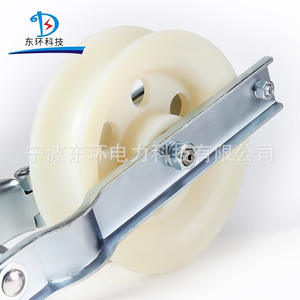 Aluminum Wheel Hook Type Single Three Wheel <b>Hand</b> <b>Cart</b> with Nylon Wheel Pulley Hanging Plate Small Diameter Wire Laying <b>Trolley</b> - Product Image 3