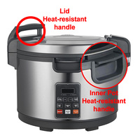 Cuisinière à riz électrique intelligente commerciale de grande capacité 21L avec fonction 6-en-1 en acier inoxydable pour restaurant, compatible voiture et camping-car