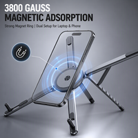 Support d'ordinateur portable Mona 3800Gs pliable magnétique 3-en-1 en alliage d'aluminium, ultra-léger 190g, réglable et portable pour iPad