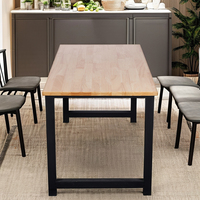 Meilleure nouvelle table à manger simple avec tables élévatrices en bois massif et artisanat en métal jambes tables d'extérieur ensembles de salle à manger pour le salon