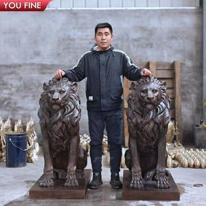 YOUFINE等身大ブロンズライオン彫刻像、屋外別荘のエントランス装飾用 - Product Image 3