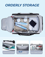 Sac de sport et de voyage en polyester imperméable avec fermeture éclair, sac à dos pliable pour PC, idéal pour la gym et l'extérieur, avec compartiment à chaussures