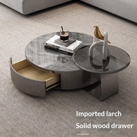 Table basse haut de gamme minimaliste moderne, style italien, luxe léger, Wabi-sabi, avec boîte de rangement multifonctionnelle, tendance sur internet