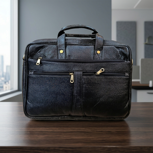 Bolso Mensajero para Portátil de Cuero Genuino, Estilo Simple, Cierre con Asa, Gran Capacidad, Impermeable y Ecológico - Product Image 3