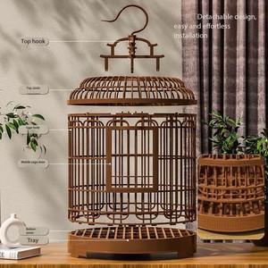 Taşınabilir Ev Tasarımı Retro Tarz Plastik Kuş Kafesi Dayanıklı Zarif Sökülebilir Görünüm Süs Kuşları Evcil Kuş Malzemeleri - Product Image 3