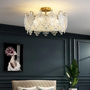 Offre Spéciale plafonnier décoratif français chambre moderne minimaliste rond abat-jour en verre plafond led lampes - Product Image 6
