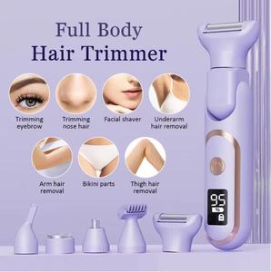 Rasoir électrique 5 en 1 pour femmes, <span class=keywords><strong>tondeuse</strong></span> à cheveux sans fil, rasoir portable, épilateur pour le corps, le <span class=keywords><strong>nez</strong></span>, le visage, les sourcils, les jambes, le maillot - Product Image 1