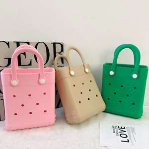Outdoor Travel <b>Beach</b> Bags Simple Plain Color Handbags Waterproof EVA Tote Bag - Product Image 3