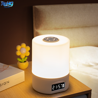 Veilleuse LED télécommandée avec horloge, affichage du niveau de batterie, température à trois couleurs, rechargeable par USB, lampe de chevet 1200mA