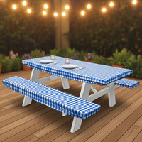 Housses de chaise de banc modernes en PEVA non tissé, imprimées, avec dos en flanelle, écologiques, de haute qualité, imperméables, rouge, bleu, vert, noir