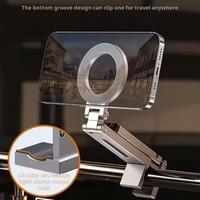 Support Magnétique Pliable pour Téléphone Portable en Avion – Essentiel de Voyage, Support de Bureau Réglable pour iPhone 17 16 15
